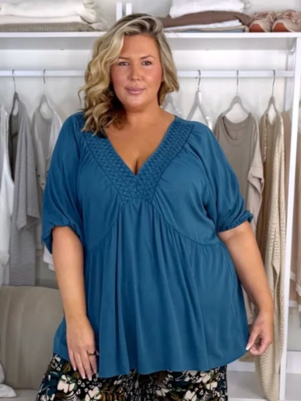 Torrid Smocked Raglan Blouse